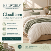 KELSVORIA™ CloudLinen Washed Duvet Cover Set
