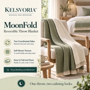 KELSVORIA™ MoonFold Reversible Throw Blanket