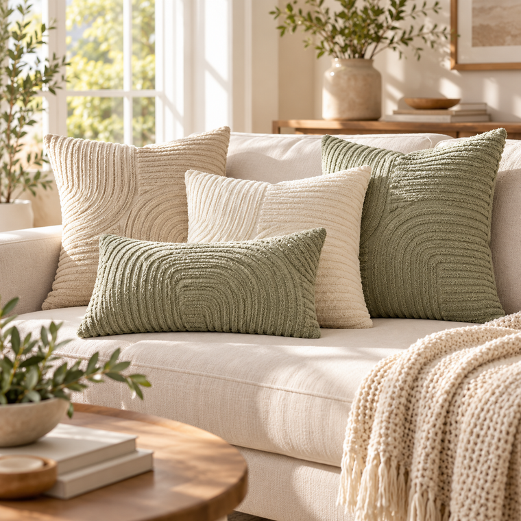 KELSVORIA™ HavenArc Textured Cushion Cover Set