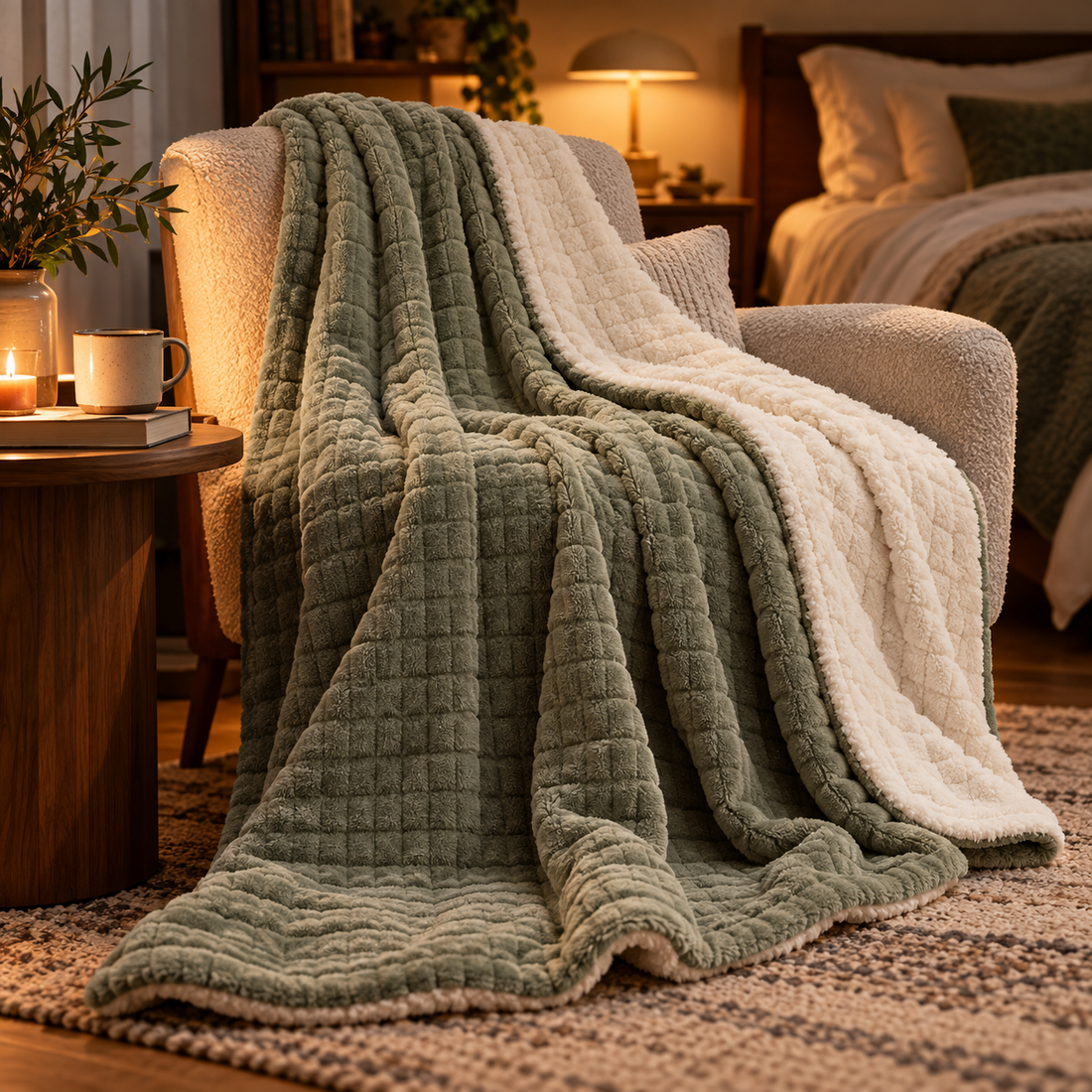 KELSVORIA™ MoonFold Reversible Throw Blanket