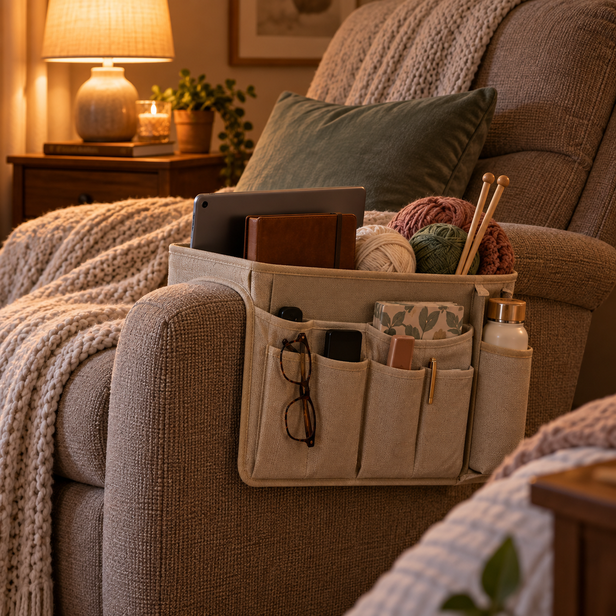 KELSVORIA™ NestCove Armchair Side Organizer