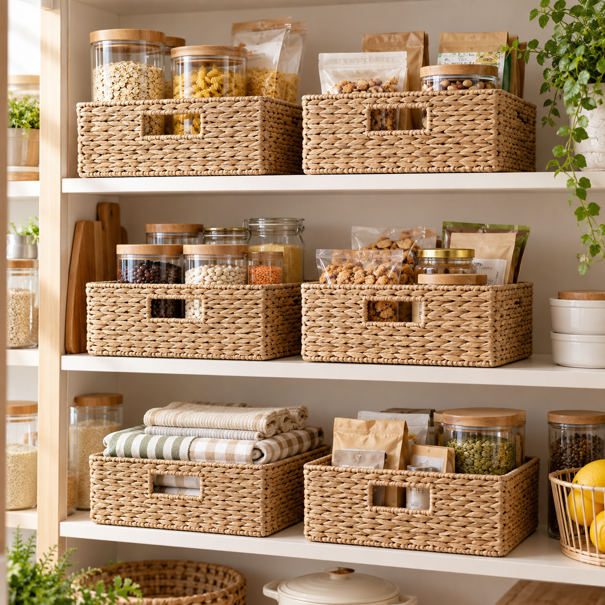 KELSVORIA™ PantryVale Woven Storage Basket Set