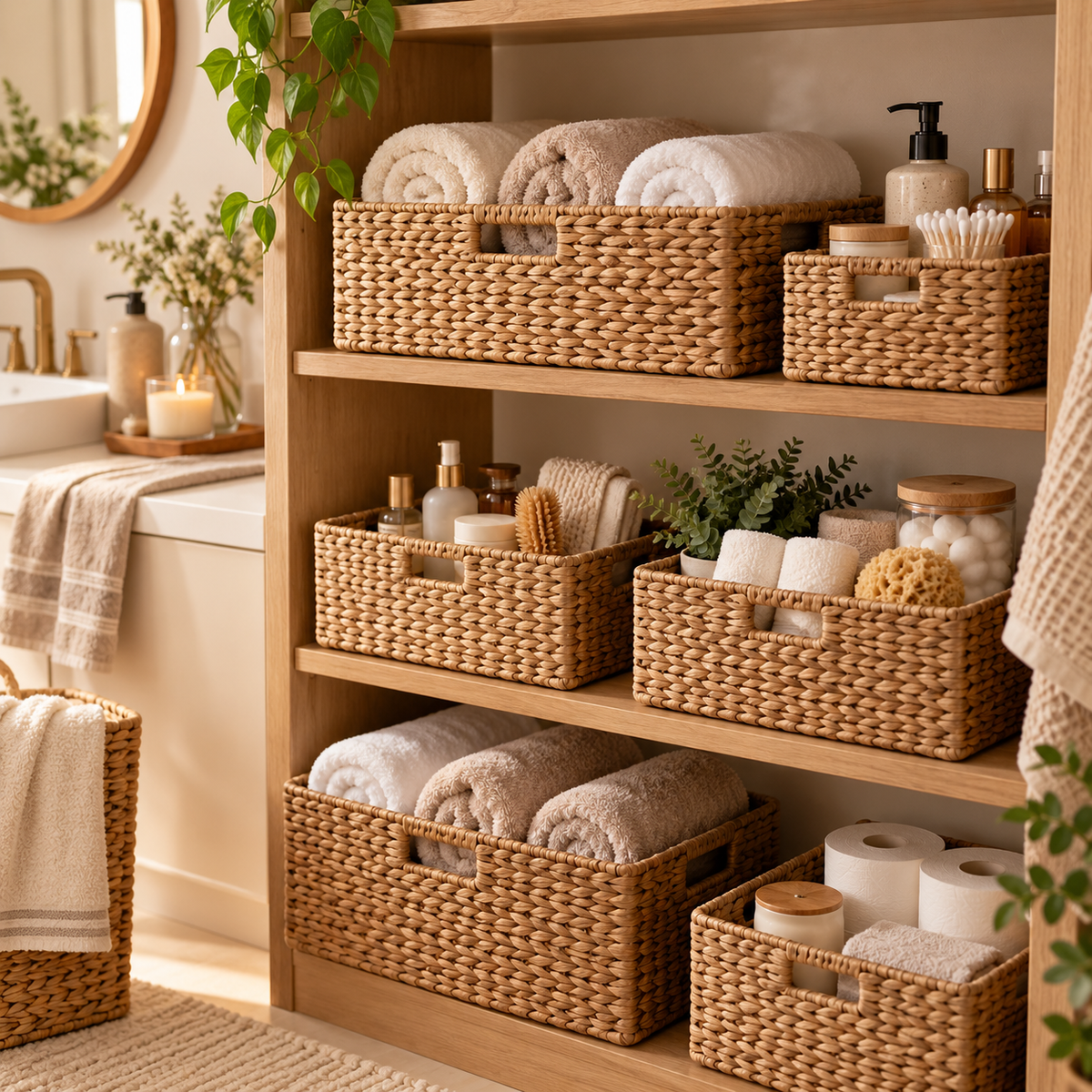 KELSVORIA™ PantryVale Woven Storage Basket Set
