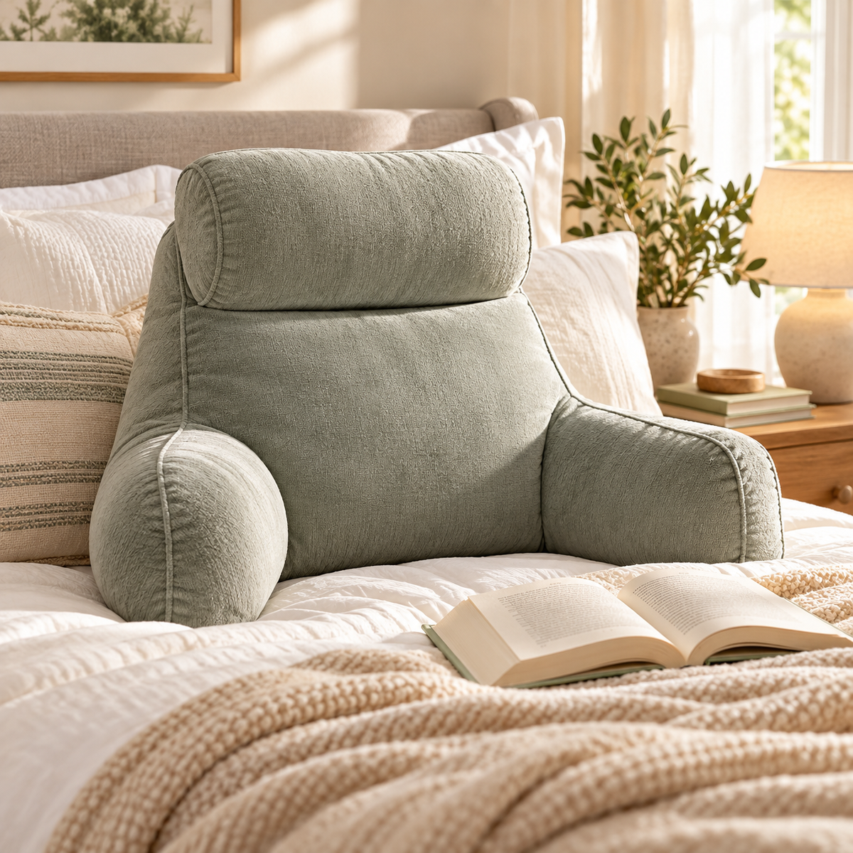 KELSVORIA™ RestHaven Bedside Reading Pillow