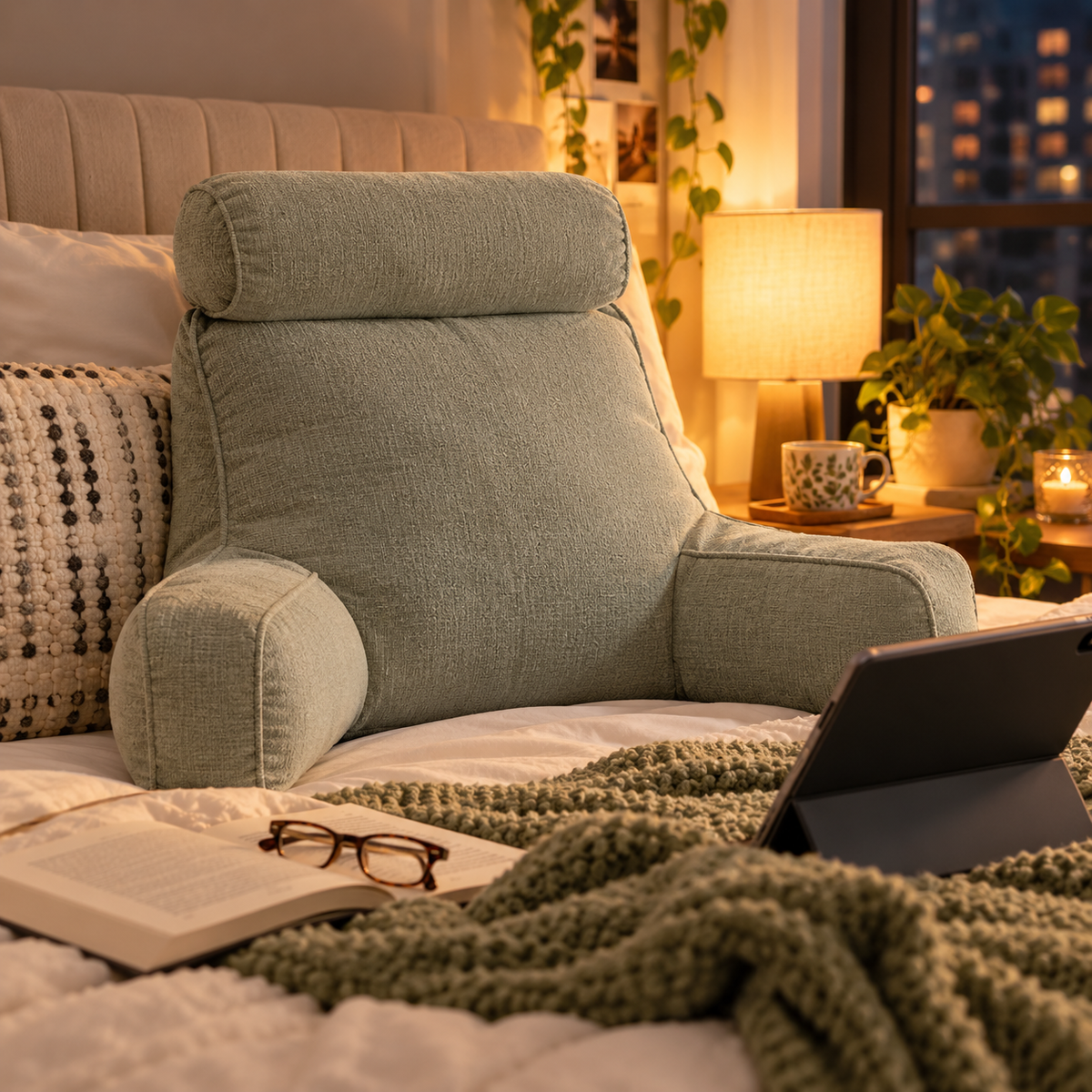 KELSVORIA™ RestHaven Bedside Reading Pillow
