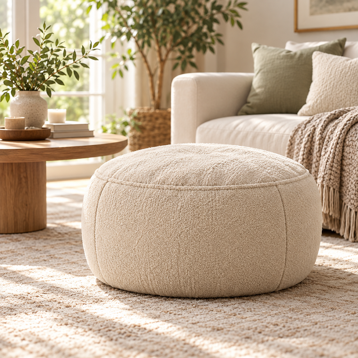 KELSVORIA™ SoftVale Floor Pouf Cover