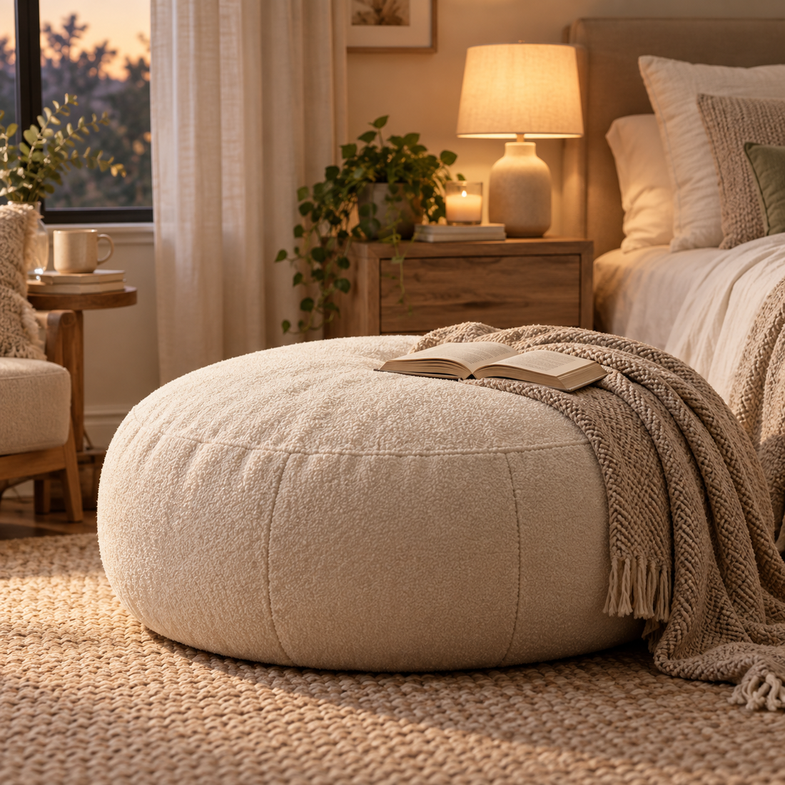 KELSVORIA™ SoftVale Floor Pouf Cover