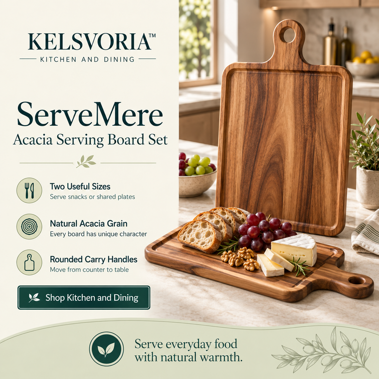 KELSVORIA™ ServeMere Acacia Serving Board Set